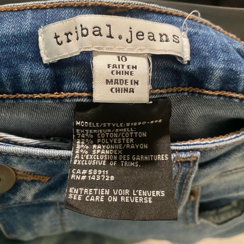 Tribal Light Blue Distressed Ankle Jeans - Picture 5 of 5